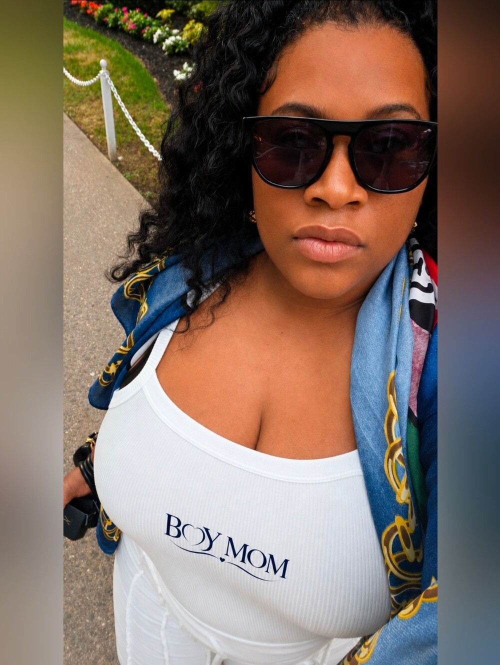 White Ribbed Tank Top with Logo - Picture 2 of 8
